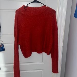 Cropped red sweater
